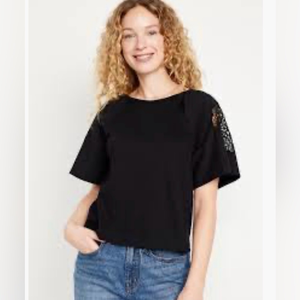 NWT Old Navy every wear cut work black top